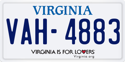 VA license plate VAH4883