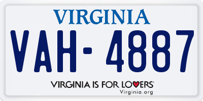 VA license plate VAH4887
