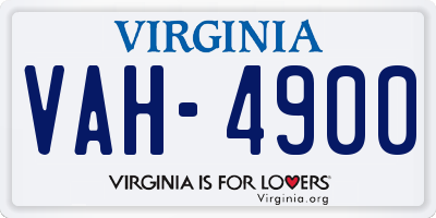 VA license plate VAH4900