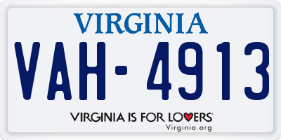 VA license plate VAH4913