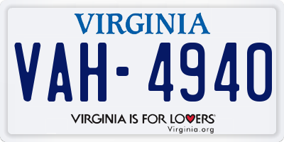 VA license plate VAH4940