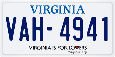 VA license plate VAH4941