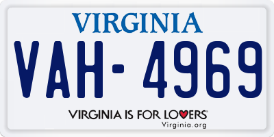 VA license plate VAH4969