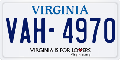 VA license plate VAH4970