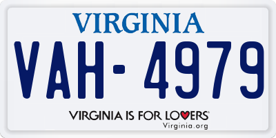 VA license plate VAH4979