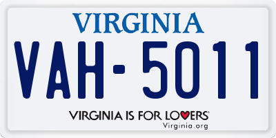 VA license plate VAH5011