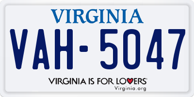 VA license plate VAH5047
