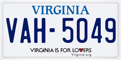 VA license plate VAH5049