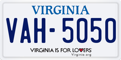 VA license plate VAH5050