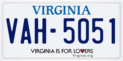 VA license plate VAH5051
