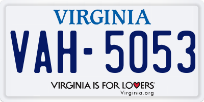 VA license plate VAH5053