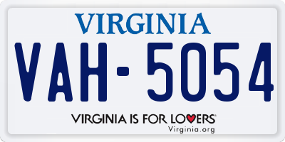 VA license plate VAH5054