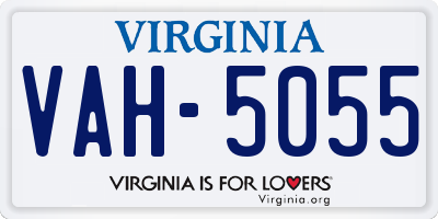 VA license plate VAH5055