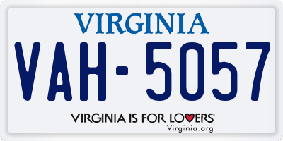 VA license plate VAH5057