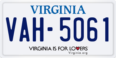 VA license plate VAH5061