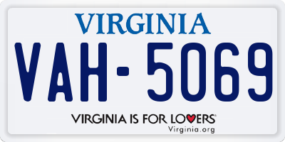 VA license plate VAH5069