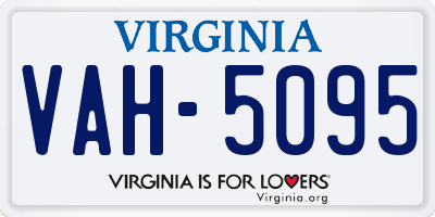 VA license plate VAH5095
