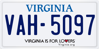 VA license plate VAH5097