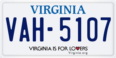 VA license plate VAH5107