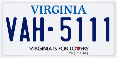 VA license plate VAH5111