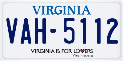 VA license plate VAH5112