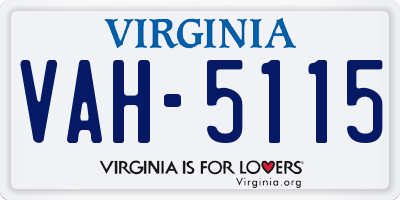 VA license plate VAH5115