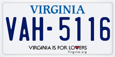 VA license plate VAH5116