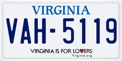 VA license plate VAH5119