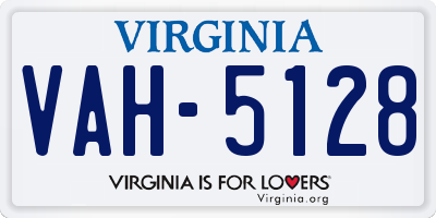 VA license plate VAH5128