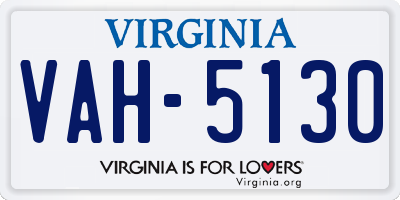 VA license plate VAH5130