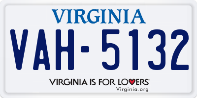 VA license plate VAH5132