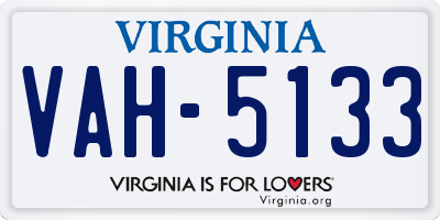 VA license plate VAH5133