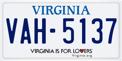 VA license plate VAH5137