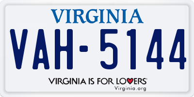 VA license plate VAH5144