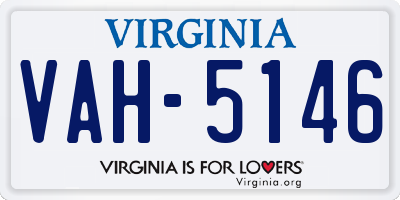 VA license plate VAH5146