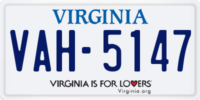 VA license plate VAH5147
