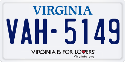 VA license plate VAH5149