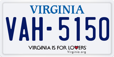 VA license plate VAH5150