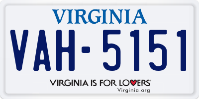 VA license plate VAH5151