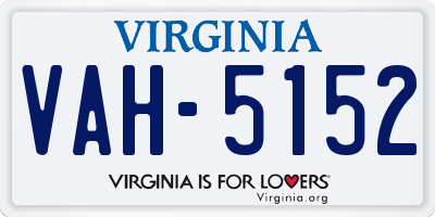 VA license plate VAH5152