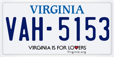VA license plate VAH5153