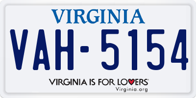 VA license plate VAH5154