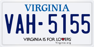 VA license plate VAH5155