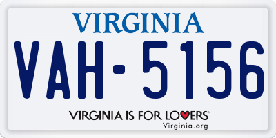 VA license plate VAH5156