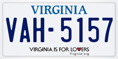 VA license plate VAH5157
