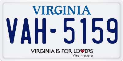 VA license plate VAH5159