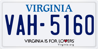 VA license plate VAH5160
