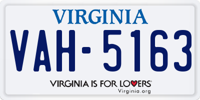 VA license plate VAH5163