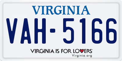 VA license plate VAH5166
