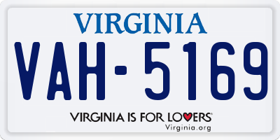 VA license plate VAH5169